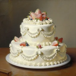 painting of a rococo cake by greg hildebrandt tim hildebrant brothers hildebrant