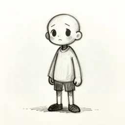 really cool sketchy human alone, cute, trending on artstation