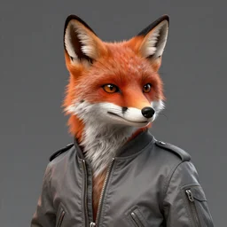hyperdetailed anthropomorphic fox wearing a gray flight jacket, unreal engine, digital painting, vivid colors, vibrant colors, sharp focus illustration, artstation hq. intricate, elegant, medium shot, art by wlop and peter mohrbacher