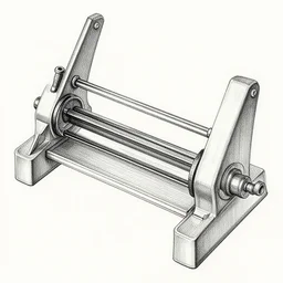 technical schematic drawing of a guillotine