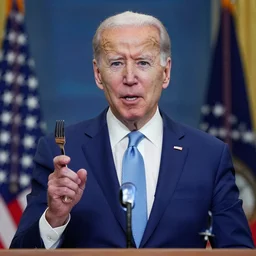 joe biden arguing with a fork