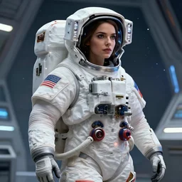 epic professional digital art of stunningly gorgeous female starship astronaut, by leesha hannigan, iris van herpen, artstation, cgsociety, wlop, epic, much wow, much detail, gorgeous, detailed, masterpiece