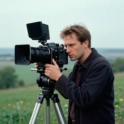 a masterpiece photograph of a character in a scenic environment by krzysztof kieslowski, shot on large format film camera, cinematic composition,