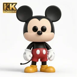 full body 3d render of Micky mouse as a funko pop, studio lighting, white background, blender, trending on artstation, 8k, highly detailed