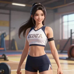 a ( girl as personification of cheerlead 8 ng ), beauty portrait, fantasy gym, digital art by krenz cushart, laurie greasly, wlop, artgerm, intricate, highly detailed, sharp focus, smooth, epic composition, joyful, unreal engine