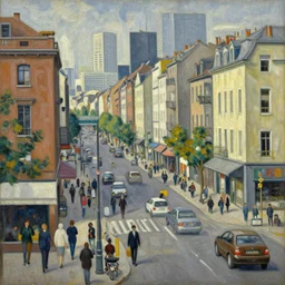 a busy city, highly detailed, painting by otto dix, 8 k