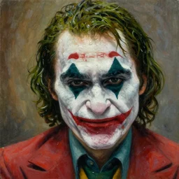 a portrait of the joker art by rembrandt!! intricate. ultra detailed, oil on canvas, wet - on - wet technique, pay attention to facial details, highly realistic, dynamic lighting, intricate textures, illusionistic detail,
