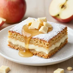 apple-syrup!!!!!!!!!! peanut cake with powdered milk and white chocolate crisps