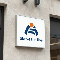 above the line, logo design,