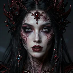 single faced portrait of enchanting femenine witch, hyper attractive, seductive, very complex, hyper - maximalist, overdetailed, legendary cinematic, darkfantasy, archetype with timeless beauty breathtaking eyes, highly intricate, realism, perspicious detail, silent hill aesthetic, photorealistic, lifelike, dslr 8 k, unbeatable coherency, unreal engine