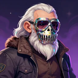 elderly grandpa ape with a mf doom mask, colorful, digital art, fantasy, magic, trending on artstation, ultra detailed, professional illustration by basil gogos