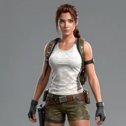lara croft as an npc in skyrim, ps 4 gameplay screenshot
