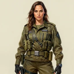 a detailed and complex, highly detailed, concept art, depicting gal gadot in military uniform. painting by dmitri moor
