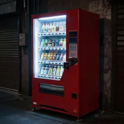 a vending machine dimly lighting a dark alley, artstation, highly detailed, sharp focus, digital art, trending