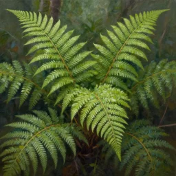 beautiful aesthetic inspirational digital oil painting of a ferns, by greg rutkowski, ultra detailed, fine details, trending on artstation, volumetric light.