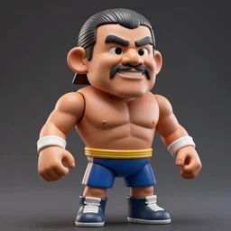 a sculpture of luchadores mexican wrestler with comically large heads and hands, product photography, highly realistic, award winning toy design, ambient occlusion, digital art,