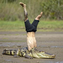crocodile handstand real photo