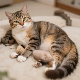 furry girl lying cat version anime style hyperrealism