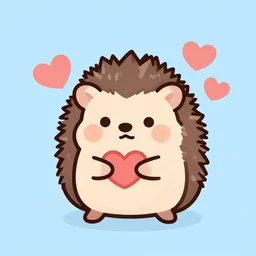 twitch emote of a cute hedgehog, heart, love, adorable, cute