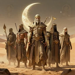 a desert warrior tribe called the moon men, highly detailed and intricate 8 k fantasy art concept illustration