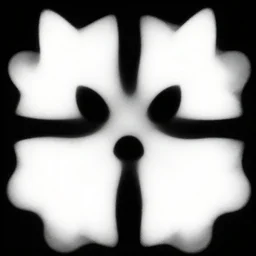 abstract soft white shapes on a black background, symmetrical, howlaround