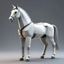 horse wearing low-poly, futuristic body armor designed by zaha hadid