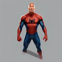 dwayne johnson as spiderbatman, digital illustration portrait design, by android jones and greg rutkowski, retrowave color scheme, detailed, cinematic lighting, wide angle action dynamic portrait