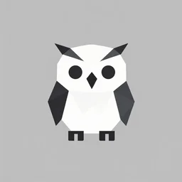 A minimalist lowpoly logo of an owl in the y2k style, by The Designers Republic