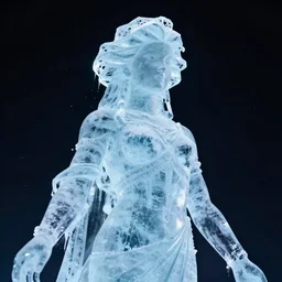 an Ice Statue of a beautiful woman