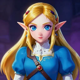 Colorful, creepy portrait of Princess Zelda (The Legend of Zelda) by Cushart, Krenz
