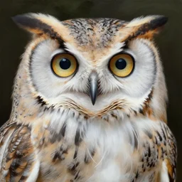 realistic portrait beautiful painting of anomaly owl, triple eye pupil. fine art, trending on artstation, smooth draw, sharp focus, digital art, bright colors, fine draw, perfect lighting, high render, high resolution.