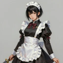 a ultradetailed beautiful painting of a stylish japanese battle maid, by wlop, trending on artstation