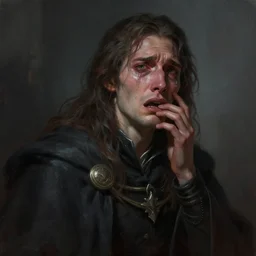 half - length portrait of a mage, cry of despair. dramatic. fantasy, digital painting, hd, detailed.