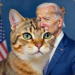 a painting of joe biden as a cat