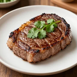 a sirloin steak with cilantro, 35mm stock