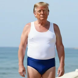 donald trump wearing a 1 9 2 0 s style bathing suit