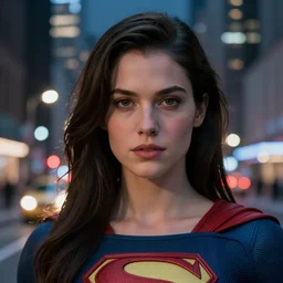 movie superhero closeup, DC vs Marvel fashion, VFX magic powers at night in the city, city street, beautiful skin, natural lighting by Emmanuel Lubezki