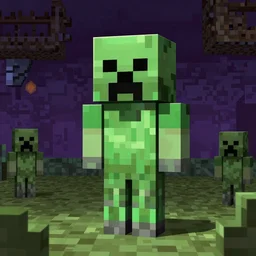 minecraft creeper in the style of junji ito