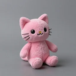 stuffed pink kitty toy lost in gray fog