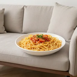 a cooked spaghetti sofa