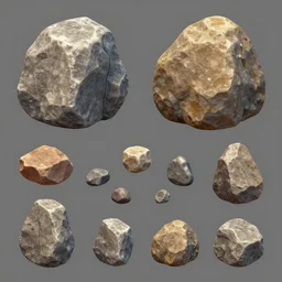 an asset pack of 2 d rocks, megascans, game assets