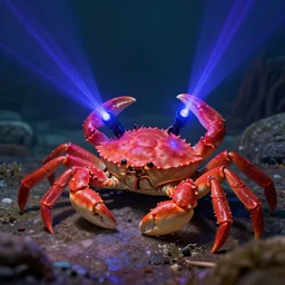 a crab with laser guns