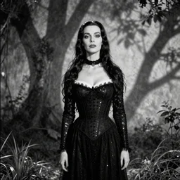 morticia addams played by marilyn monroe, b & w photo
