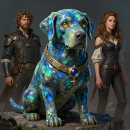 labradorite golem, art by artgerm and greg rutkowski and magali villeneuve, portrait, d & d, fantasy, highly detailed, digital painting, trending on artstation, concept art, sharp focus, illustration