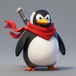 new overwatch hero concept art, penguin with red scarf, game concept art