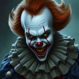 a detailed portrait of pennywise by justin gerard and greg rutkowski, digital art, realistic painting, dnd, dungeons & dragons, character design, trending on artstation