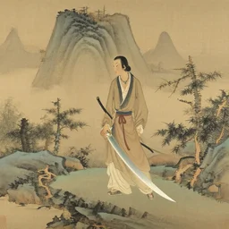 blade runner, in the style of traditional chinese paintings