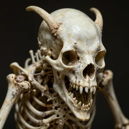 close - up high definition, bone demon made of bone, in the style of zdzisław beksinski