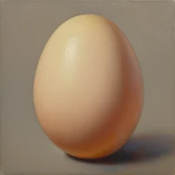 an oil painting of a very large egg