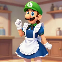 femoby luigi wearing a maid outfit fanart deviantart